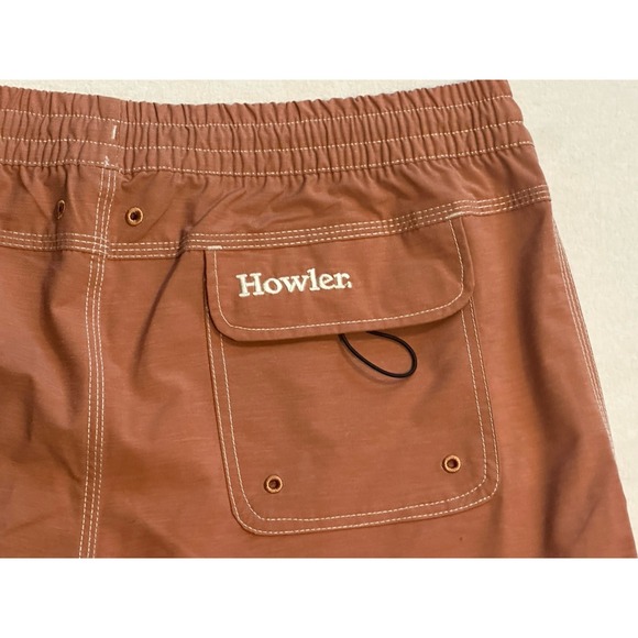 Howler Brothers Shorts Men's Sz 36 Deep Set Board Shorts in Adobe Rust Pockets - Picture 6 of 7